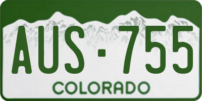 CO license plate AUS755