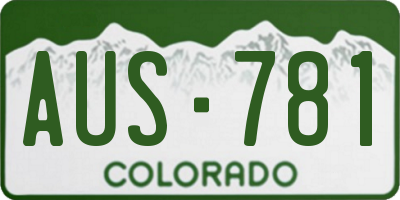 CO license plate AUS781