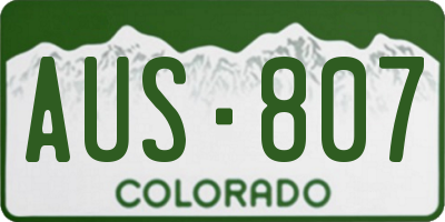 CO license plate AUS807