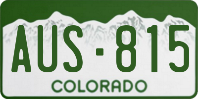 CO license plate AUS815