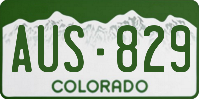 CO license plate AUS829