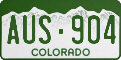 CO license plate AUS904