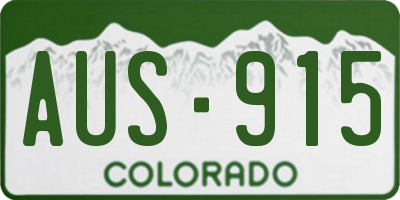 CO license plate AUS915