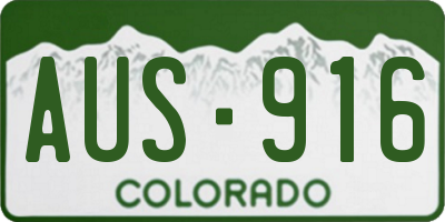 CO license plate AUS916