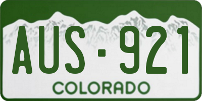 CO license plate AUS921