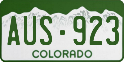 CO license plate AUS923