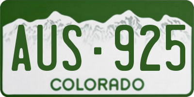 CO license plate AUS925
