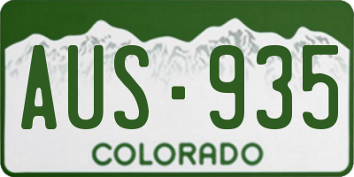 CO license plate AUS935