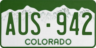 CO license plate AUS942