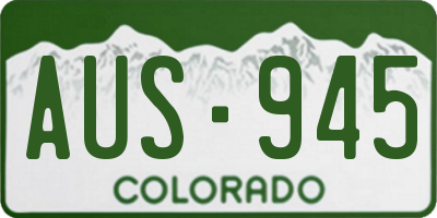 CO license plate AUS945