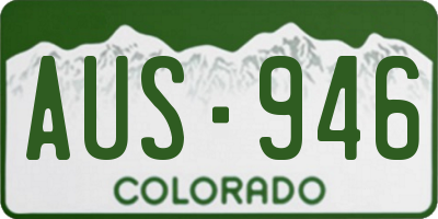 CO license plate AUS946