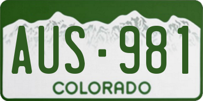 CO license plate AUS981