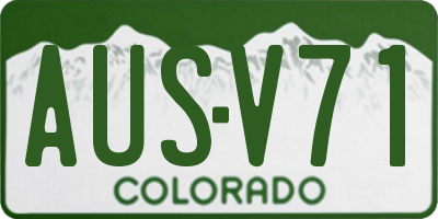 CO license plate AUSV71