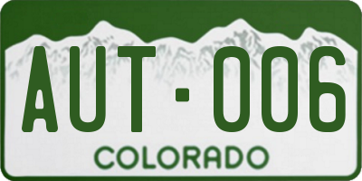 CO license plate AUT006