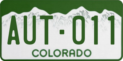 CO license plate AUT011