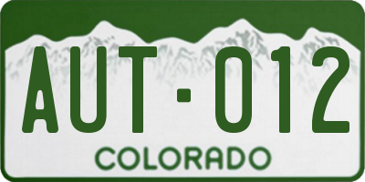 CO license plate AUT012