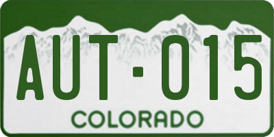 CO license plate AUT015