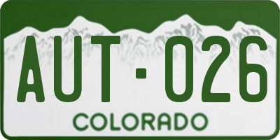 CO license plate AUT026