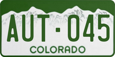 CO license plate AUT045