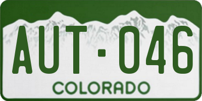 CO license plate AUT046