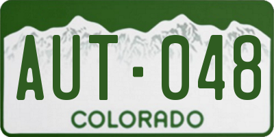 CO license plate AUT048