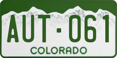 CO license plate AUT061