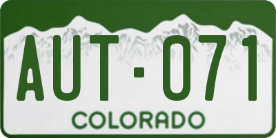 CO license plate AUT071