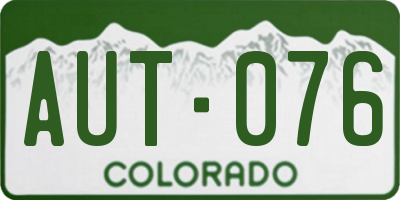 CO license plate AUT076