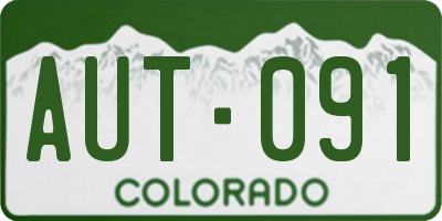 CO license plate AUT091