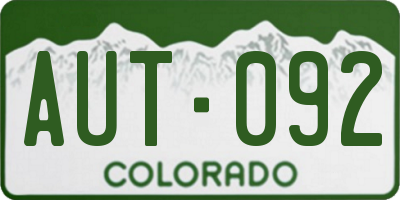 CO license plate AUT092
