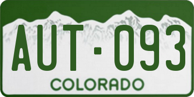 CO license plate AUT093