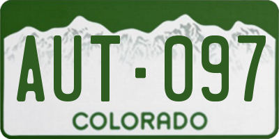 CO license plate AUT097