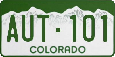 CO license plate AUT101