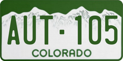 CO license plate AUT105