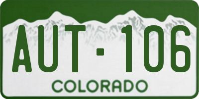 CO license plate AUT106