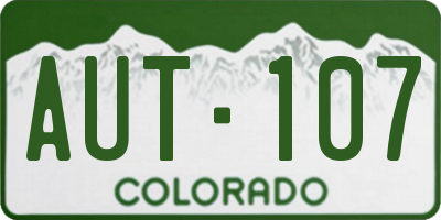 CO license plate AUT107