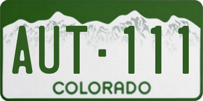 CO license plate AUT111