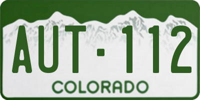 CO license plate AUT112