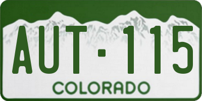 CO license plate AUT115
