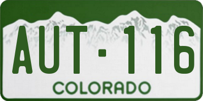 CO license plate AUT116