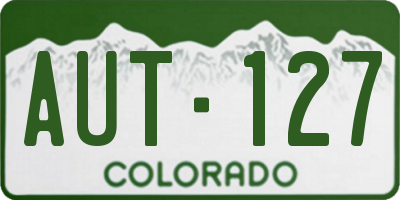 CO license plate AUT127