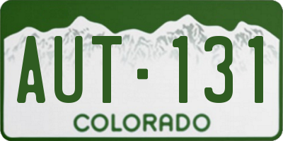 CO license plate AUT131