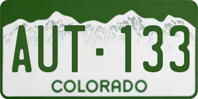 CO license plate AUT133