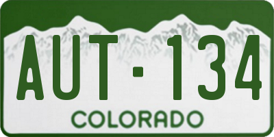 CO license plate AUT134