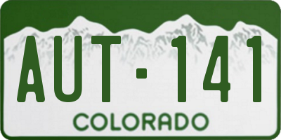 CO license plate AUT141