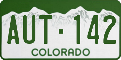 CO license plate AUT142