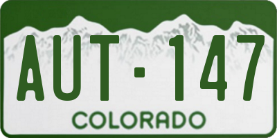 CO license plate AUT147