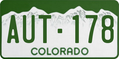 CO license plate AUT178