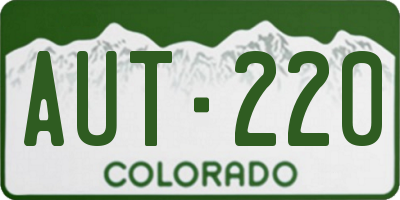 CO license plate AUT220