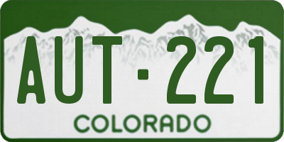 CO license plate AUT221